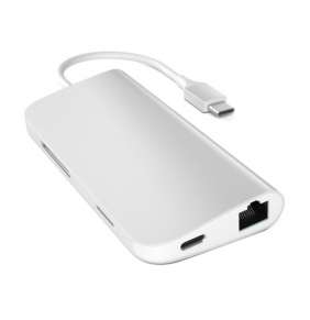 Satechi USB-C Multiport adaptér 4K 8ports - Silver Aluminium