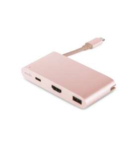 Moshi USB-C Multiport adaptér - Golden Rose Aluminium
