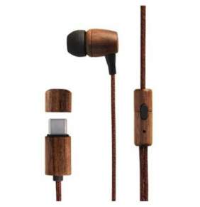 ENERGY Earphones Eco Walnut Wood (USB-C, In-ear, Sustainable wood, Hemp cable, Mic, Control Talk)