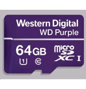 WD 64GB Purple microSDXC card Class10 (80MB/50MB)