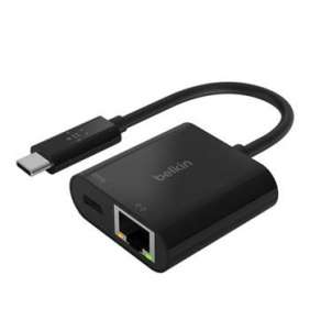 Belkin USB-C to Ethernet + Charge Adapter - Black