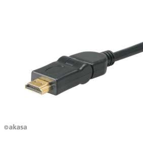 Kábel AKASA HDMI Premium, podpora Ethernetu, rozlíšenie 2K a 4K, pozlátené konektory, 2 m