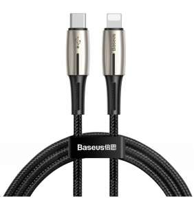 Baseus Waterdrop Series nabíjecí / datový kabel USB-C na Lightning 1,3m, černá