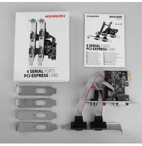 AXAGON PCEA-S4N, PCIe radič - 4x sériový port (RS232) 250 kbps, vrátane LP
