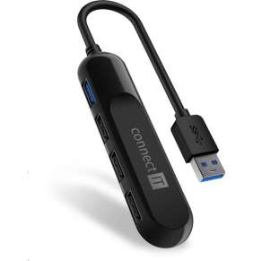 CONNECT IT USB-A hub USB 3.0, externí, ČERNÝ