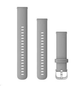 Garmin řemínek Quick Release 18mm, silikonový šedý, stříbrná přezka