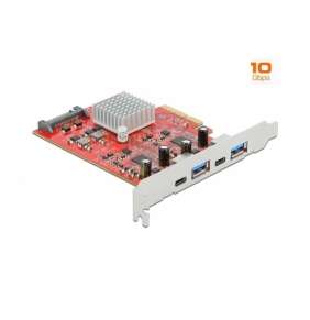 Delock Karta PCI Express x4 na SuperSpeed USB 10 Gbps s 2 x USB Typu-A a 2 x USB Type-C™ - dvoukanálová