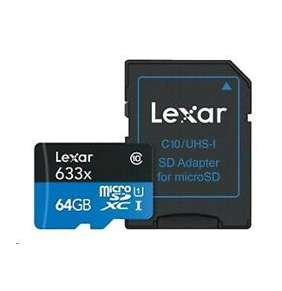 Lexar microSDXC UHS-I HS 64GB 633x + adaptér