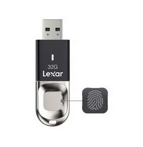 64GB Lexar® Fingerprint F35 USB 3.0 flash drive, up to 150MB/s read and 60MB/s write, Global 