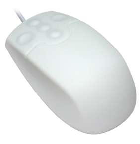 SM502 - Silikonová antibakteriální myš, drátová, bílá, IP68