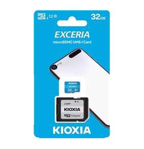 32 GB . microSDHC karta KIOXIA Exceria Class 10 UHS I U1 + adaptér 