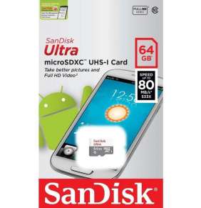 SanDisk Ultra microSDXC 64 GB 80 MB/s Class 10 UHS-I