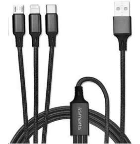 4smarts nabíjecí kabel ForkCord 3v1, délka 1m, černá