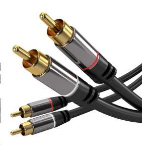 PremiumCord HQ stínený kabel 2x CINCH-2x CINCH M/M 1,5m