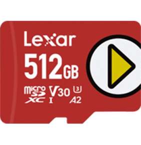512GB Lexar® PLAY microSDXC™ UHS-I cards, up to 150MB/s read