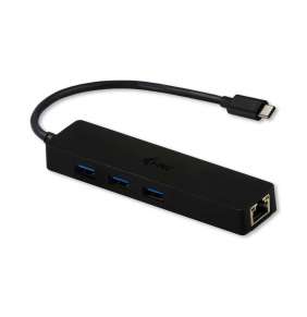i-tec USB Slim HUB/ 3 porty s Gigabyte Ethernet/ na USB 3.1 Type C/ kompatibilní s Thunderbolt 3/ černý