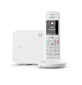 SIEMENS GIGASET E370 - DECT/GAP bezdrátový telefon, dětská chůvička, SOS funkce, barva bílá