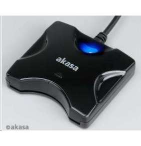 Čítačka kariet AKASA AK-CR-03BKV2 externá, USB 2.0, podpora elektronického preukazu a karty SMART, čierna