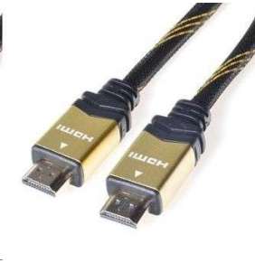 PremiumCord GOLD HDMI High Speed + Ethernet kabel, zlacené konektory, 1m