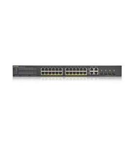 Zyxel GS1920-24HPv2, 28 Port Smart Managed PoE Switch 24x Gigabit Copper PoE and 4x Gigabit dual pers., hybrid mode, sta