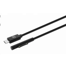 Manhattan nabíjací kábel, nabíjací kábel Surface Connect k USB-C (M/M), 15 V / 3 A, 1.8 m, čierna