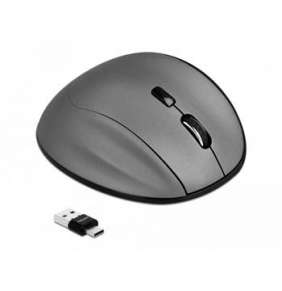 Delock Ergonomická optická pětitlačítková myš 3 v 1, USB Typu-A / Type-C™ 2,4 GHz a Bluetooth