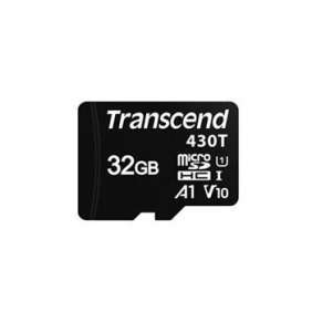 Transcend 32GB microSDHC430T UHS-I U1 (Class 10) V10 A1 3K P/E paměťová karta, 100MB/s R, 70MB/s W, černá, tray balení