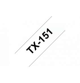 páska BROTHER TX151 čierne písmo, transparentná páska Tape (24mm)