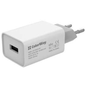 COLORWAY 1x USB/ síťová nabíječka/ 10W/ 100V-240V/ Bílá