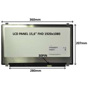 LCD PANEL 15,6" FHD 1920x1080 30PIN LESKLÝ IPS / ÚCHYTY NAHOŘE A DOLE