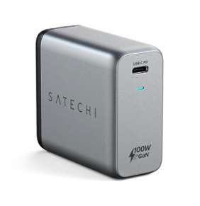 Satechi USB-C PD 100W Wall GaN Charger - Space Gray