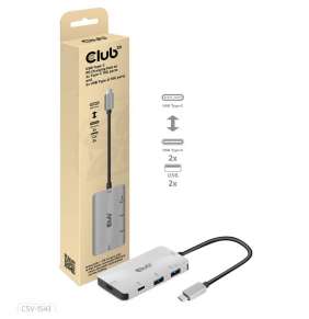 Club3D USB-C Gen2 PD hub pre 2x USB-C 10G porty a 2x USB-A 10G porty