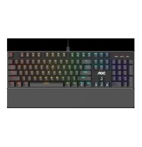 AOC GK500 herní drátová klávesnice USB 2.0/programovatelné klávesy/nastavitelné podsvícení/černá