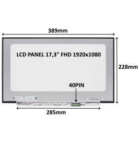 LCD PANEL 17,3" FHD 1920x1080 40PIN MATNÝ IPS 144HZ / BEZ ÚCHYTŮ