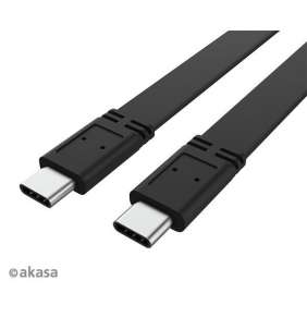 Kábel AKASA USB-C na USB-C, 20G, 46W PD, 4K@60Hz, 1m