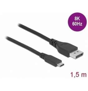 Delock Obousměrný kabel USB Type-C™ na DisplayPort (režim DP Alt) s certifikací 8K 60 Hz 1,5 m DP 8K