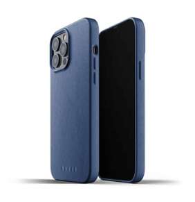 Mujjo kryt Full Leather Case pre iPhone 13 Pro Max - Monaco Blue