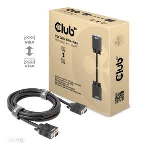 Club3D kabel oboustranný VGA, M/M, 28AWG, 3m