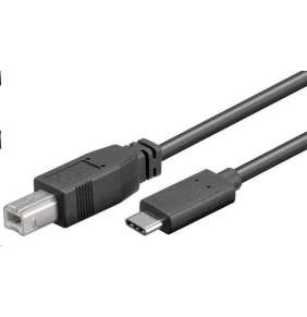 PremiumCord USB-C/male - USB 2.0 B/male, černý,1m