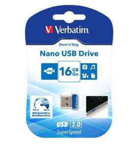 VERBATIM Flash disk Store 'n' Stay NANO/ 16GB/ USB 3.0/ modrá