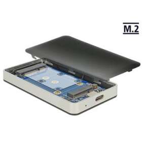 Delock Externí pouzdro M.2 Key B 42 mm / mSATA SSD   USB Type-C™ 3.1 Gen 2 samice
