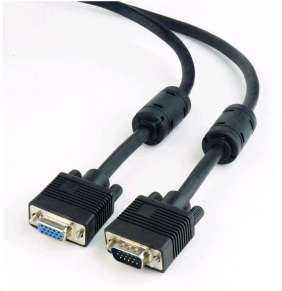 Gembird kábel VGA HD15 (M) na VGA HD15 (F) predlžovací, Premium, tienený, 2 x feritové jadrá, 1.8m,čierny