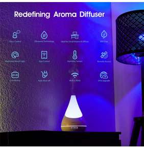 VOCOlinc Flowerbud Smart Wi-Fi Diffuser, Ultrasonic Humidifier, Multicolor Light