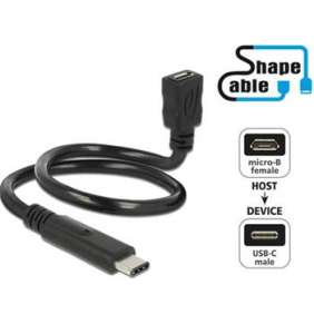 Delock Cable USB 2.0 Micro-B female   USB 2.0 Type-C™ male ShapeCable 0.35 m