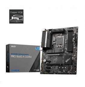 MSI MB Sc LGA1700 PRO B660-A DDR4, Intel B660, 4xDDR4, 1xDP, 1xHDMI, 1xVGA