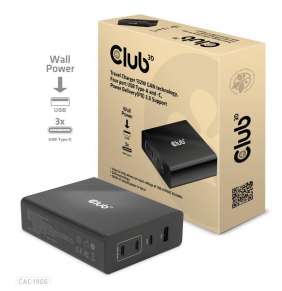 Cestovná nabíjačka Club3D 132W technológia GAN, 4xUSB-A a USB-C, PD 3.0 Podpora