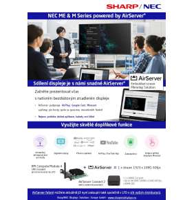 NEC MPi4 Kit AirServer embeeded screen mirroring solution, running on RPi CM4  compatible with MExx1 and Mxx1 Series dis