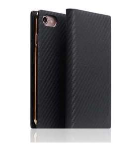 SLG Design puzdro D+ Italian Carbon Leather Diary pre iPhone 7/8/SE 2020 - Black