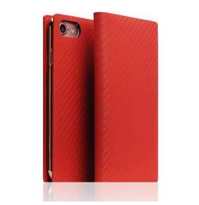 SLG Design puzdro D+ Italian Carbon Leather Diary pre iPhone 7/8/SE 2020 - Red