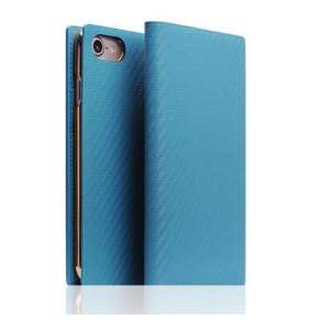 SLG Design puzdro D+ Italian Carbon Leather Diary pre iPhone 7/8/SE 2020 - Blue